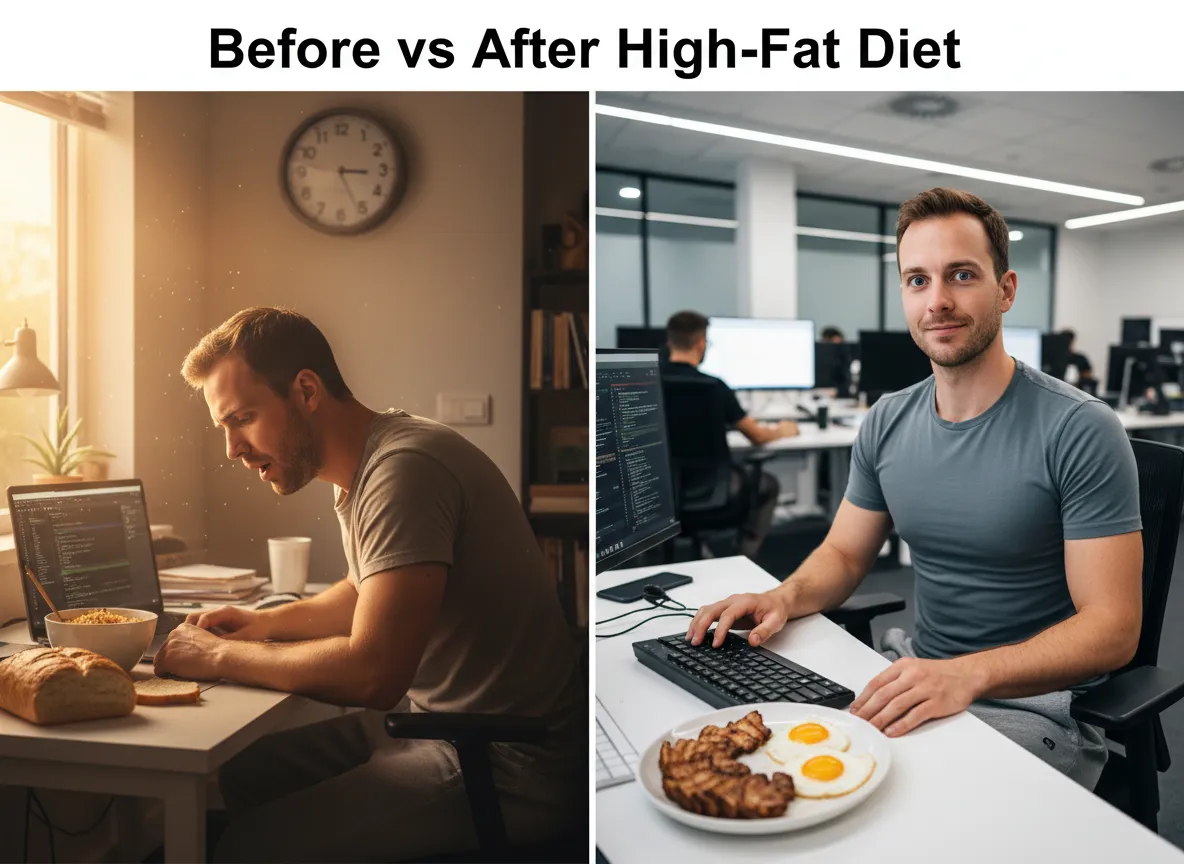 高脂質食のビフォーアフター比較